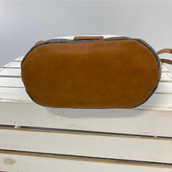 FOSSIL SMALL STRIPED CANVAS AND LEATHER CROSSBODY BAG (ASIS) - Picture 5 of 11